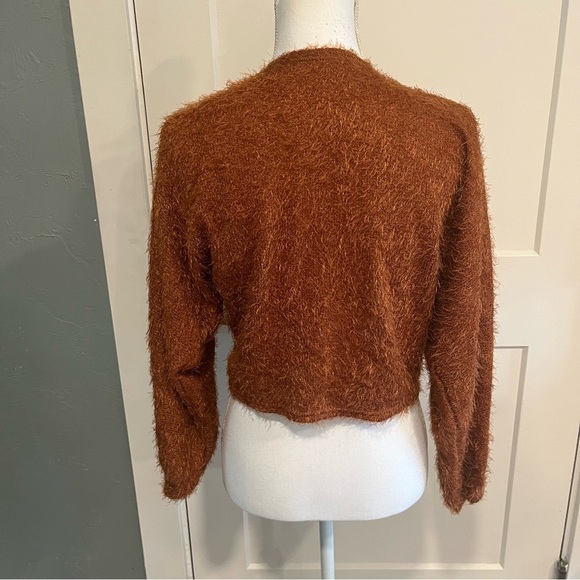 Triple Seven Rust Eyelash Knot Cardigan Sz Small - Picture 3 of 8